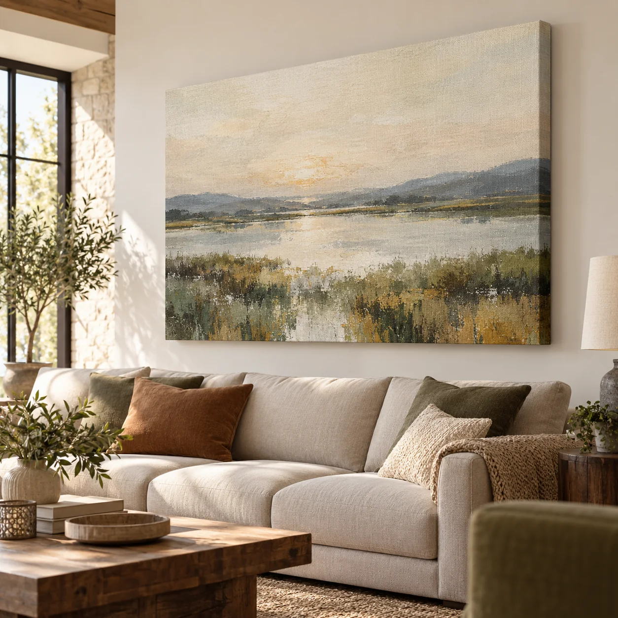 Foto op canvas in een interieur — inspiratiebeeld