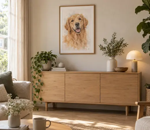 Huisdierportret in een interieur — inspiratiebeeld