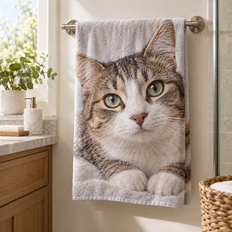 Handdoek met foto in een interieur — inspiratiebeeld